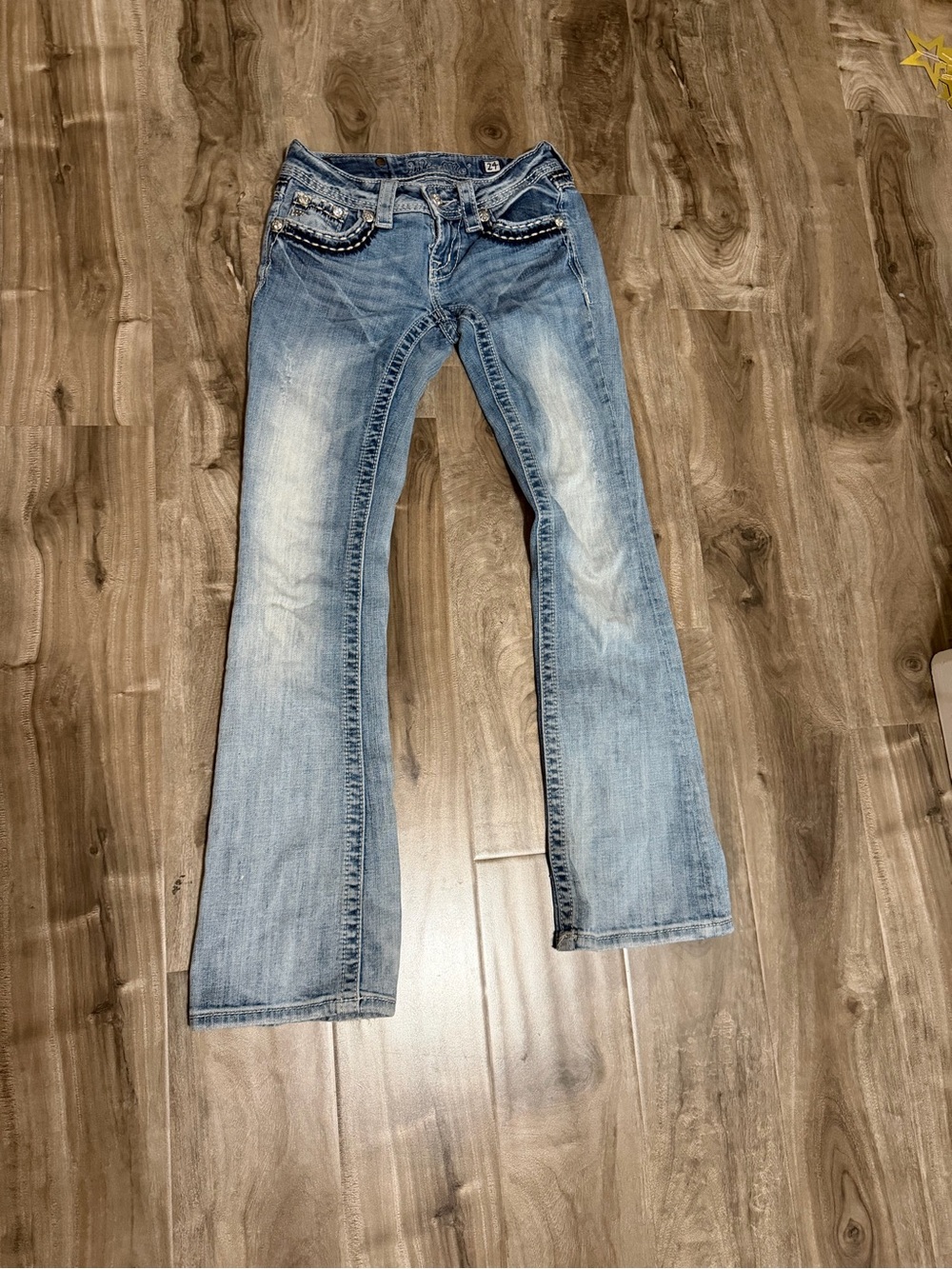 Miss Me Y2K Embellished Rhinestone Bootcut Jeans Size 24